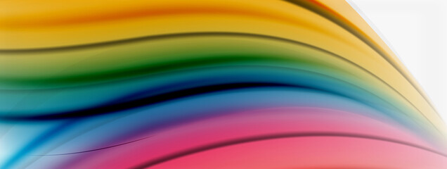 Abstract Background. Smooth flowing lines, blurred waves, rainbow color style stripes. Vector illustrations for covers, banners, flyers and posters and other