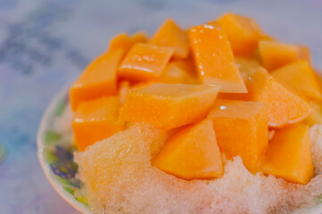 Close up shot of melon ice