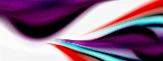 Abstract Background. Smooth flowing lines, blurred waves, rainbow color style stripes. Vector illustrations for covers, banners, flyers and posters and other