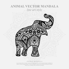 Animal Vector Mandala Line Art Style