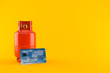 Propane bottle with credit card