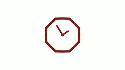 Fototapeta premium New red dark 12 hours clock icon on white background, New clock icon