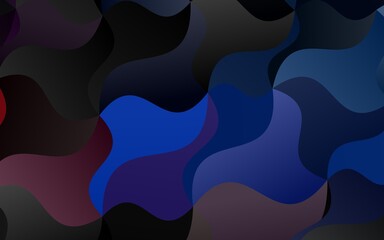 Dark Blue, Red vector background with curved circles.
