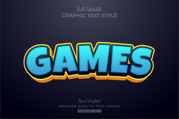 Fototapeta premium Games Cartoon Editable Premium Text Style Effect