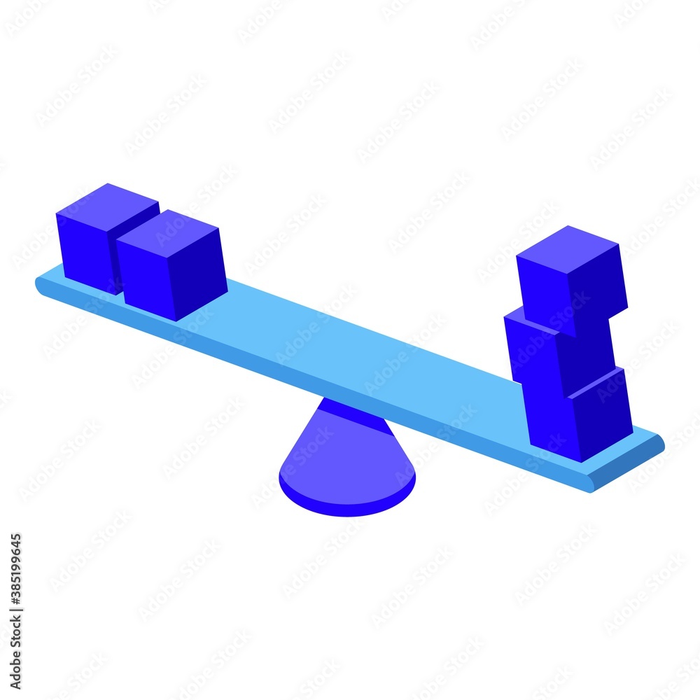 Poster cubes comparison icon. isometric of cubes comparison vector icon for web design isolated on white ba