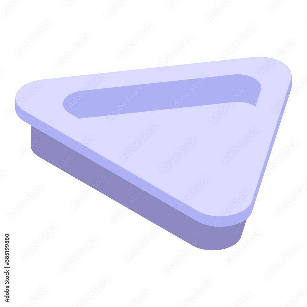 Poster triangle plate icon. isometric of triangle plate vector icon for web design isolated on white backgr