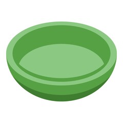 Green plate icon. Isometric of green plate vector icon for web design isolated on white background