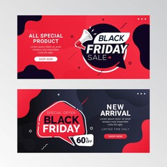 Black Friday sale banner template for business promotion vector illustration