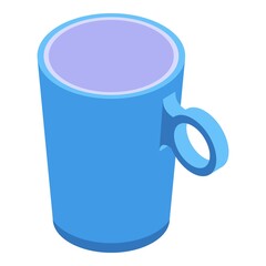 Pottery mug icon. Isometric of pottery mug vector icon for web design isolated on white background