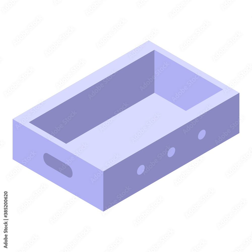 Poster white box icon. isometric of white box vector icon for web design isolated on white background