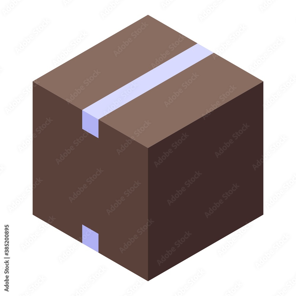 Poster cube box icon. isometric of cube box vector icon for web design isolated on white background
