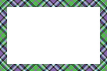 Vintage frame vector. Scottish border pattern retro style. Tartan plaid ornament.