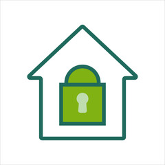 home icon. home icon with security lock . home icon concept for mobile and web design, design element. home icon logo illustration. 