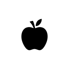 Apple black silhouette icon logo