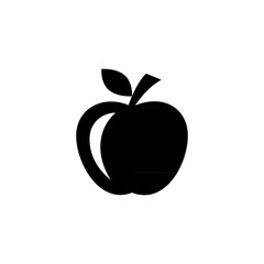 Apple black silhouette icon vector