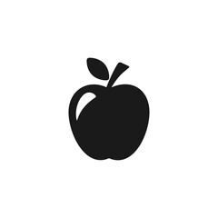 Apple black silhouette symbol vector