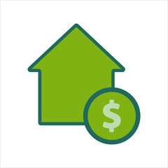 home icon. home icon with money . home icon concept for mobile and web design, design element. home icon logo illustration. 