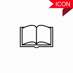 Book open outline icon for graphic and web design