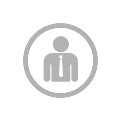 Business man in the circle button symbol