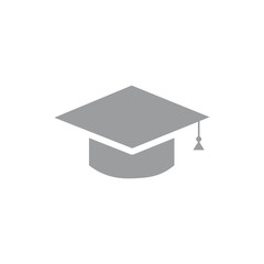 Graduation hat icon on white background