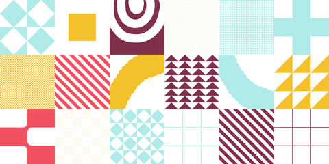 Obraz premium Simple Geometric Pattern Design With Basic Geometry Forms