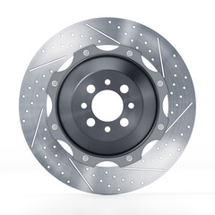 Performance brake disc isolated on white background. 3D illustration