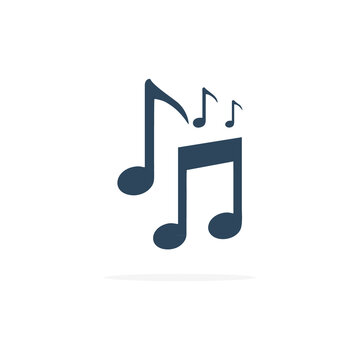Musical notes icon on white background