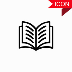 Open book with text icon for graphic and web design