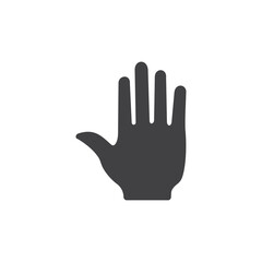Palm, Hand icon isolated on white background
