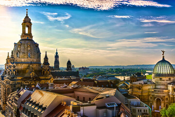 Dresden Frauenkirche Zwinger Deutschland Kreuzkirche Fürstenzug Elbe 