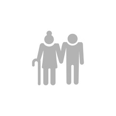 Simple old couple icon logo