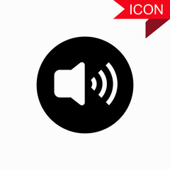 Speaker in the circle button for graphic and website
