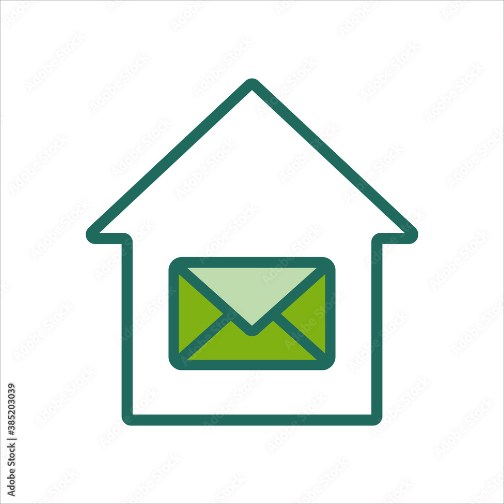 Poster home icon. home icon with message . home icon concept for mobile and web design, design element. hom