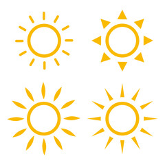 Vector set of suns for graphic and website