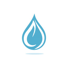 Water drop icon on white background