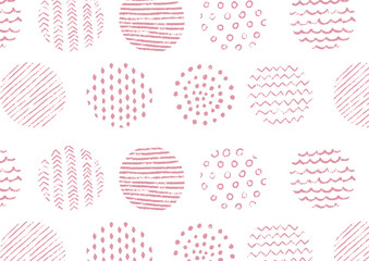 色鉛筆の模様_シームレス_赤