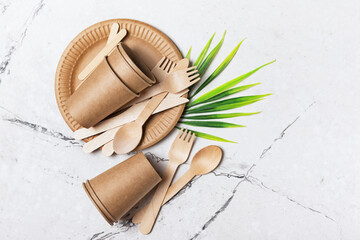 Eco-friendly disposable craft paper tableware for zero waste life style