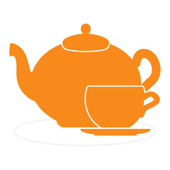 Teapot and cup icon vector illustration design