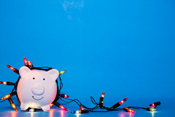 Piggy bank with party light, organize a party for the event were successful in saving money for use...