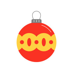 Christmas ball icon. Xmas bauble for holiday decoration. Vector illustration.	
