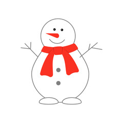 Snowman icon. Christmas and winter symbol. Vector illustration.	