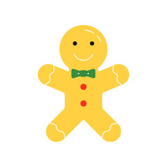 Obraz premium Gingerbread man icon. Christmas cookie or biscuit. Vector illustration.