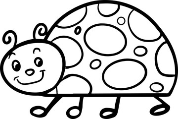 Obraz premium Vector cartoon Ladybug.Cute little Ladybug character, hand drawn vector illustration.Educational Game for Kids.Can be used for t-shirt print, kids wear, baby shower, nursery.
