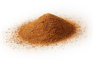  Cinnamon powder heap isolated on white background