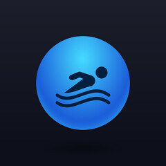 Swimming - Button
