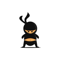 Flat Design of Angry Fat Ninja © Fahmi Safrian