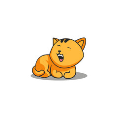 A Smiling lazy Cat Vector Illustration