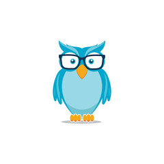 Fototapeta premium Geek Owl Wear A Glasses Vector Illustration