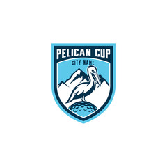 Modern Pelican Badge Logo For Golf Tournament