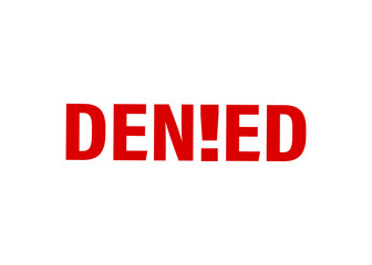 Denied, Denied text on white background